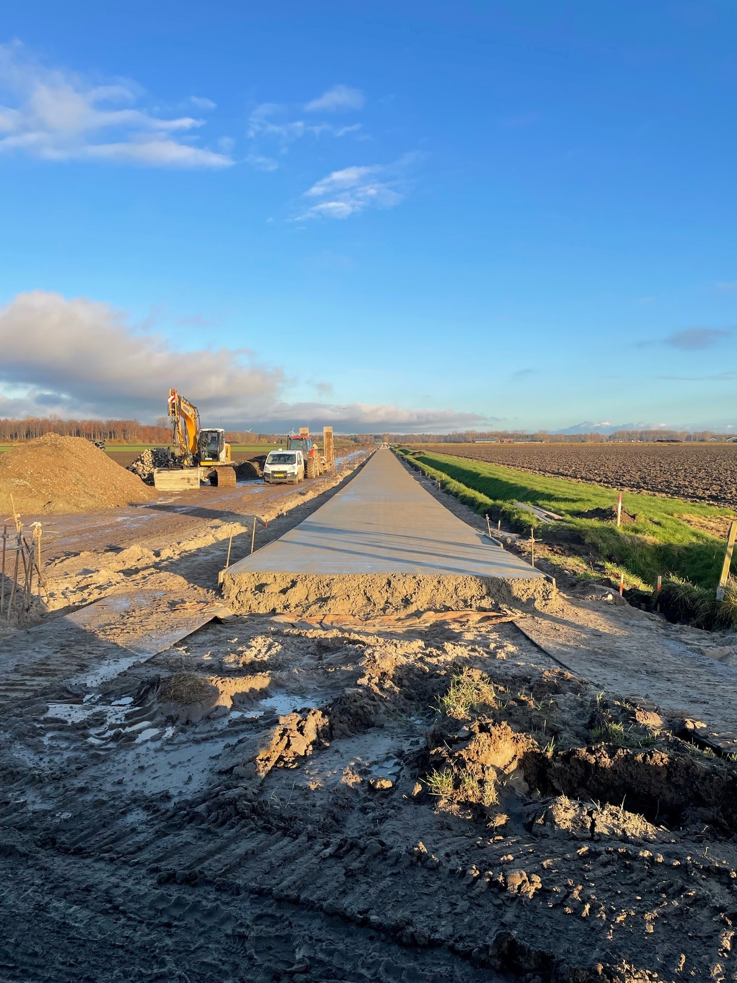 Eerste betonwegen aangelegd